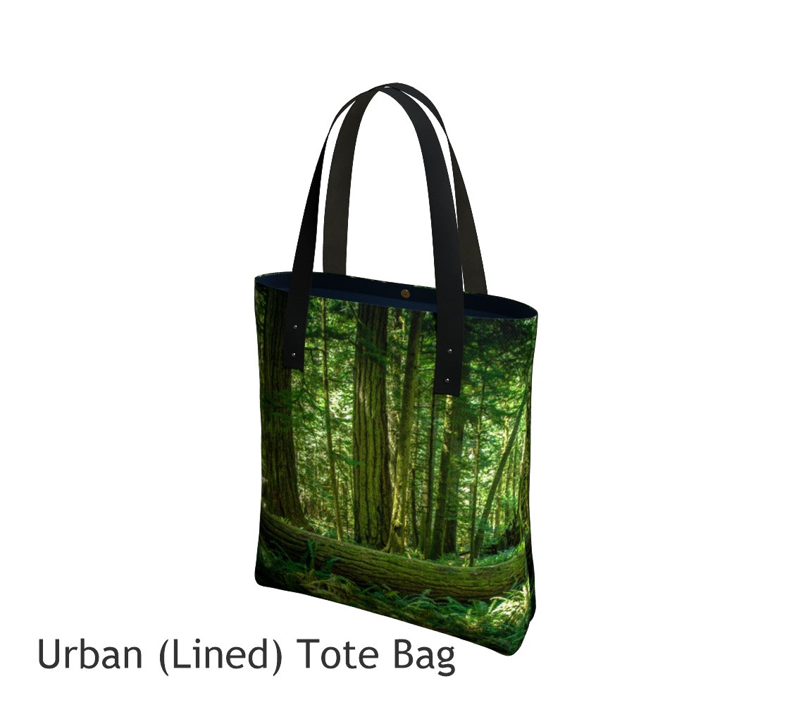 Basic and Urban Tote Bags featuring printed artwork by Roxy Hurtubise. 