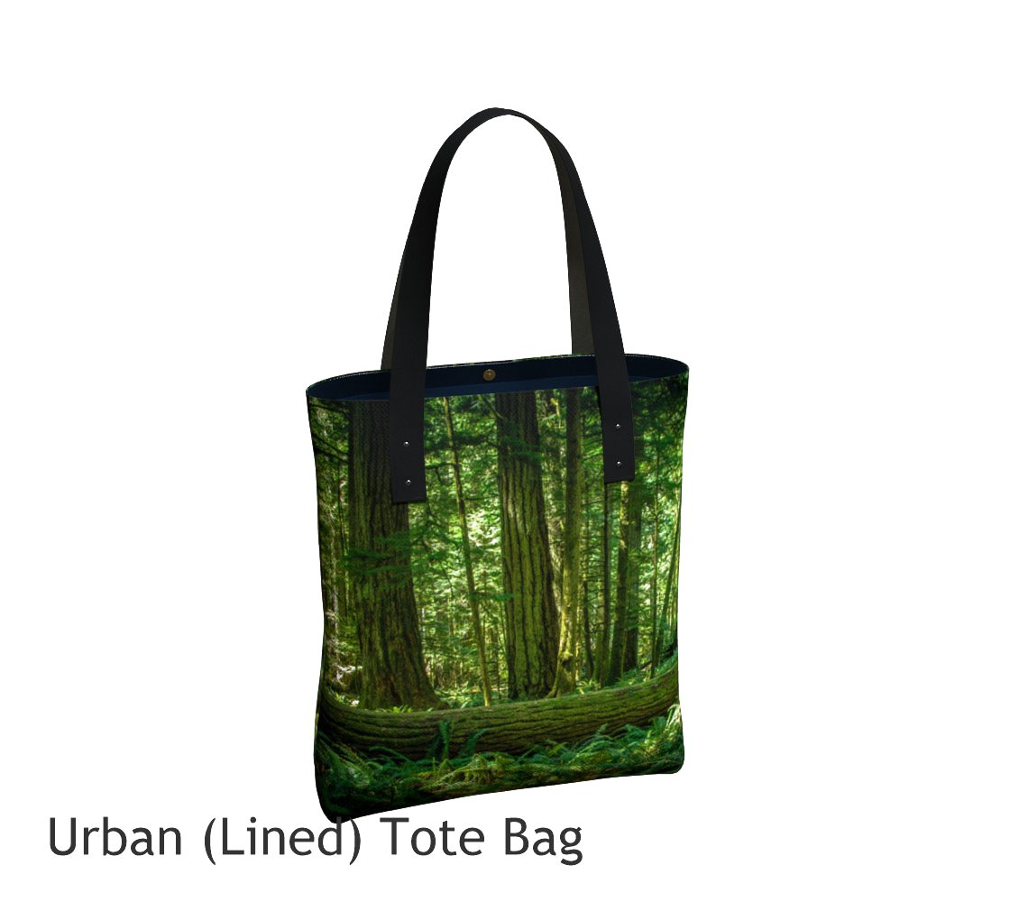 Basic and Urban Tote Bags featuring printed artwork by Roxy Hurtubise. 