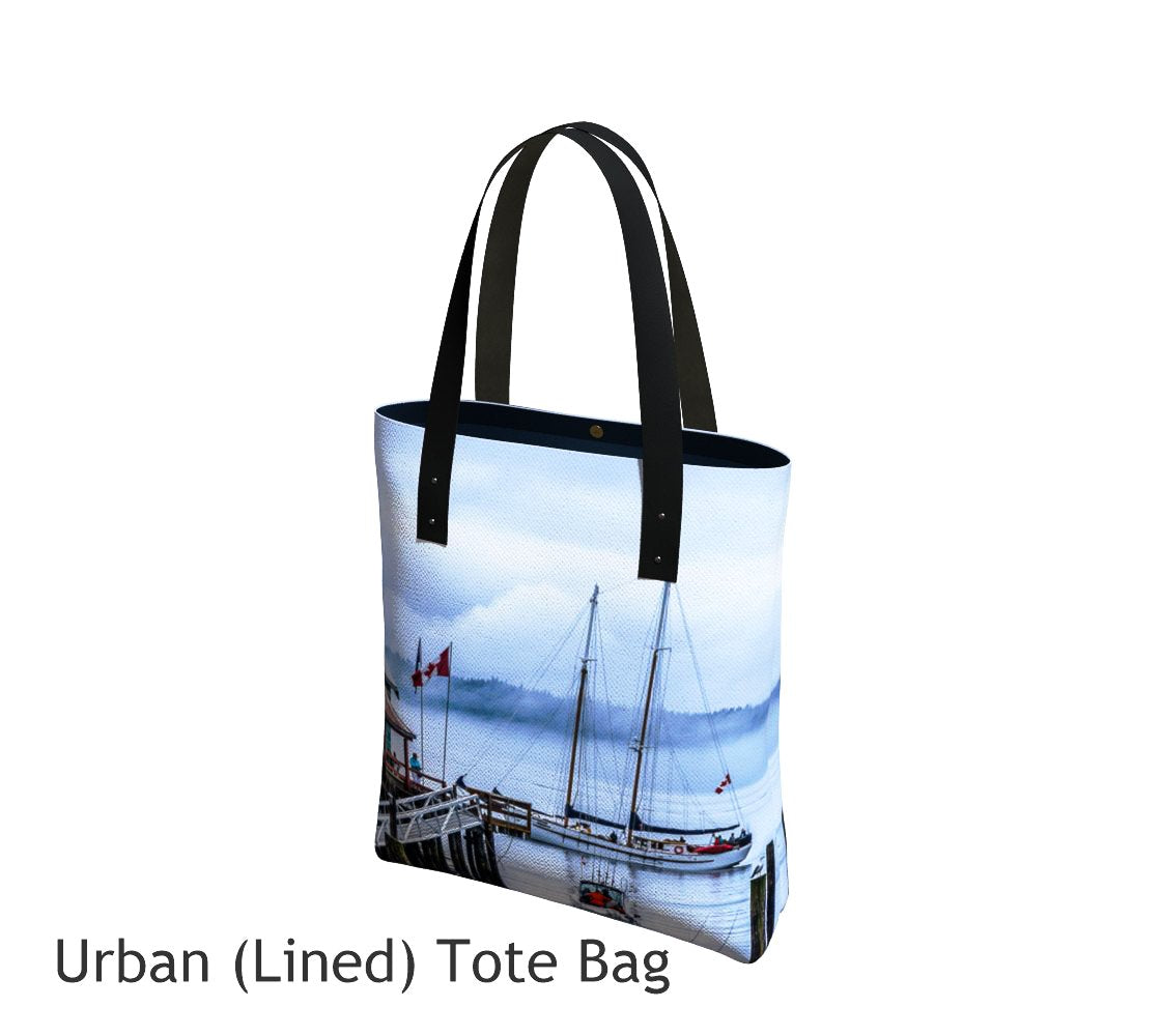 Telegraph Cove Tote Bag Basic and Urban Tote Bags featuring printed artwork by Roxy Hurtubise. 
