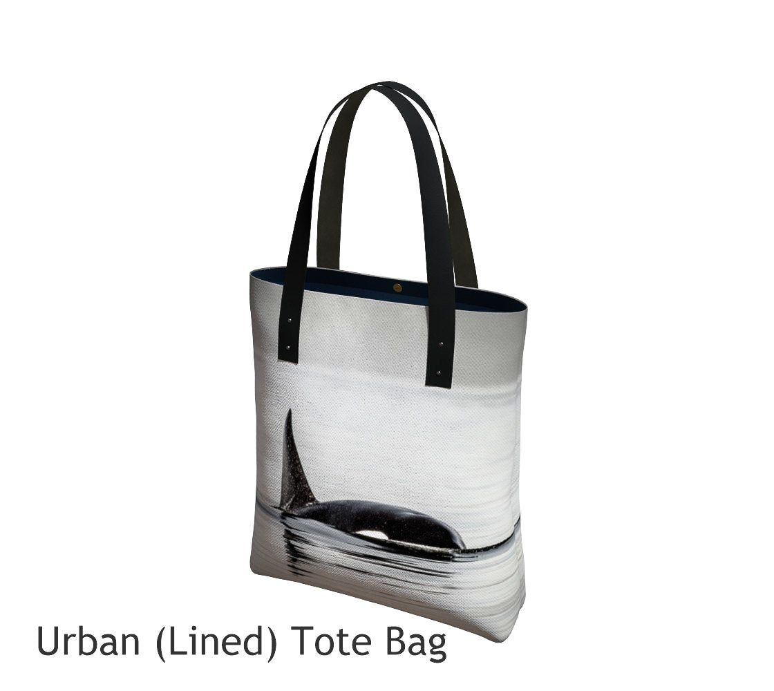Orca Tote Bag Basic and Urban Tote Bags featuring printed artwork by Roxy Hurtubise. 