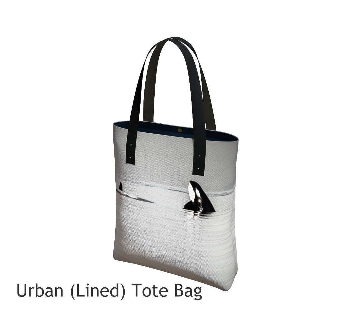 Orca Spy Hop Tote Bag Basic and Urban Tote Bags featuring printed artwork by Roxy Hurtubise. 