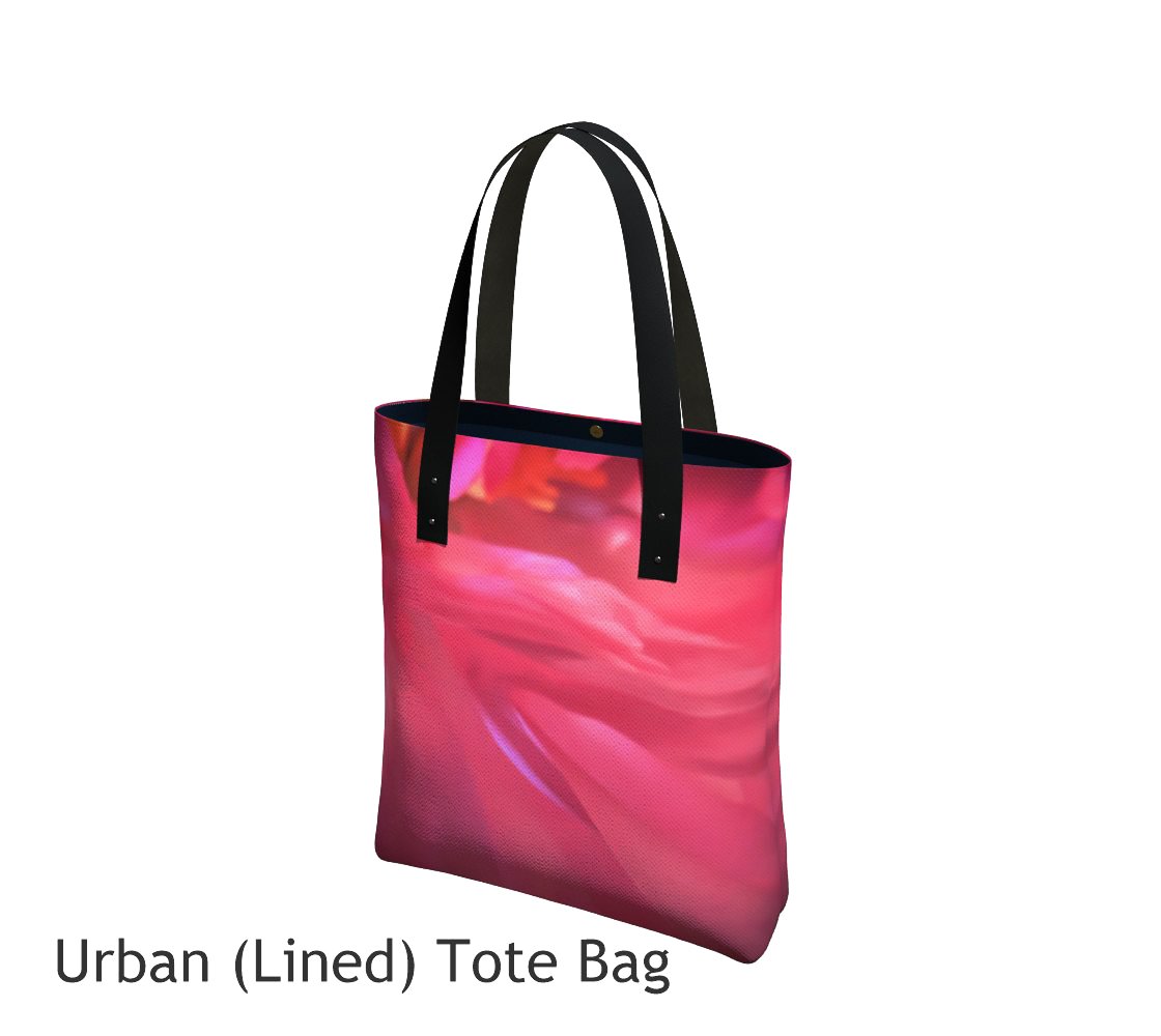 Soft Rose Tote Bag Basic and Urban Tote Bags featuring printed artwork by Roxy Hurtubise. 