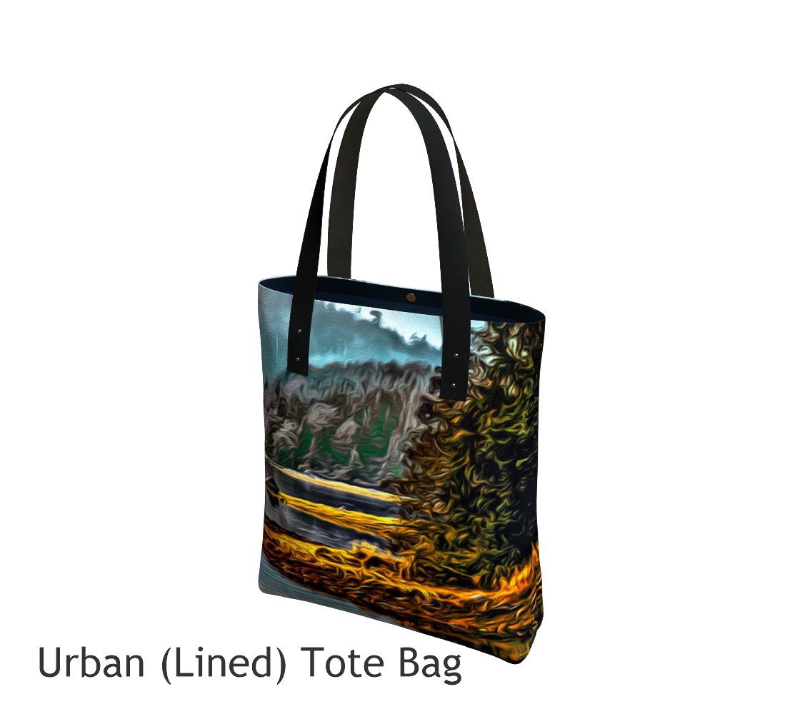 Wild Pacific Ucluelet Tote Bag Basic and Urban Tote Bags featuring printed artwork by Roxy Hurtubise. 