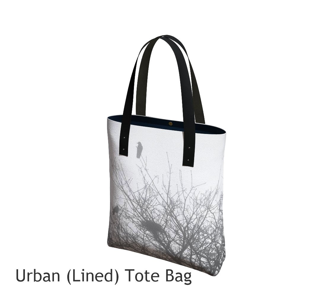 Protected Tote Bag Basic and Urban Tote Bags featuring printed artwork by Roxy Hurtubise. 