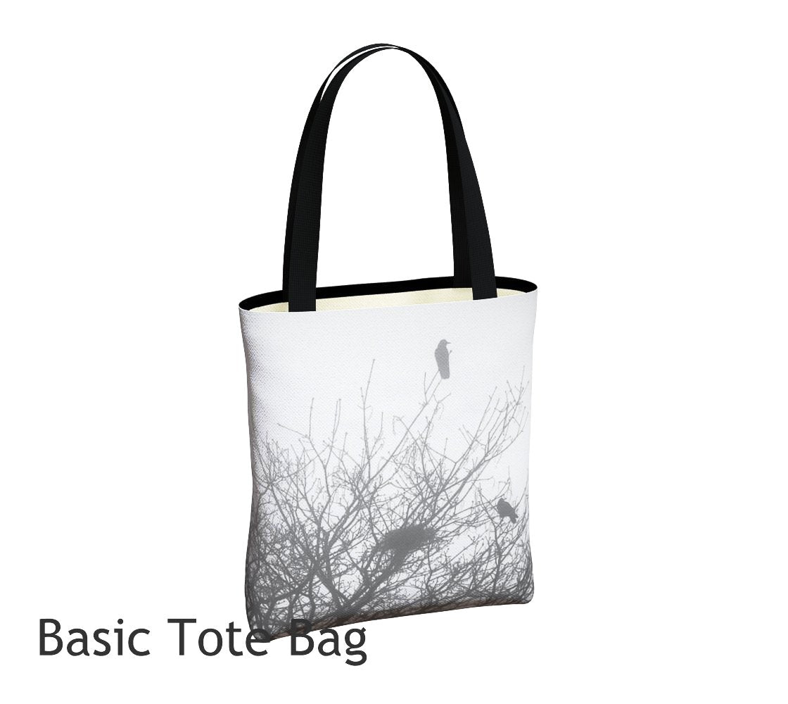 Protected Tote Bag Basic and Urban Tote Bags featuring printed artwork by Roxy Hurtubise. 