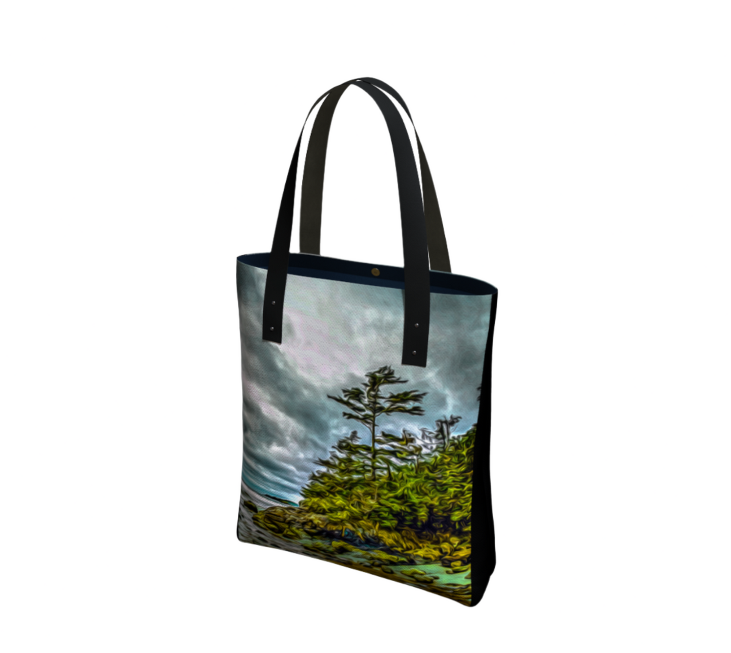 Inspiring West Coast Basic and Urban Tote Bags featuring printed artwork by Roxy Hurtubise. 