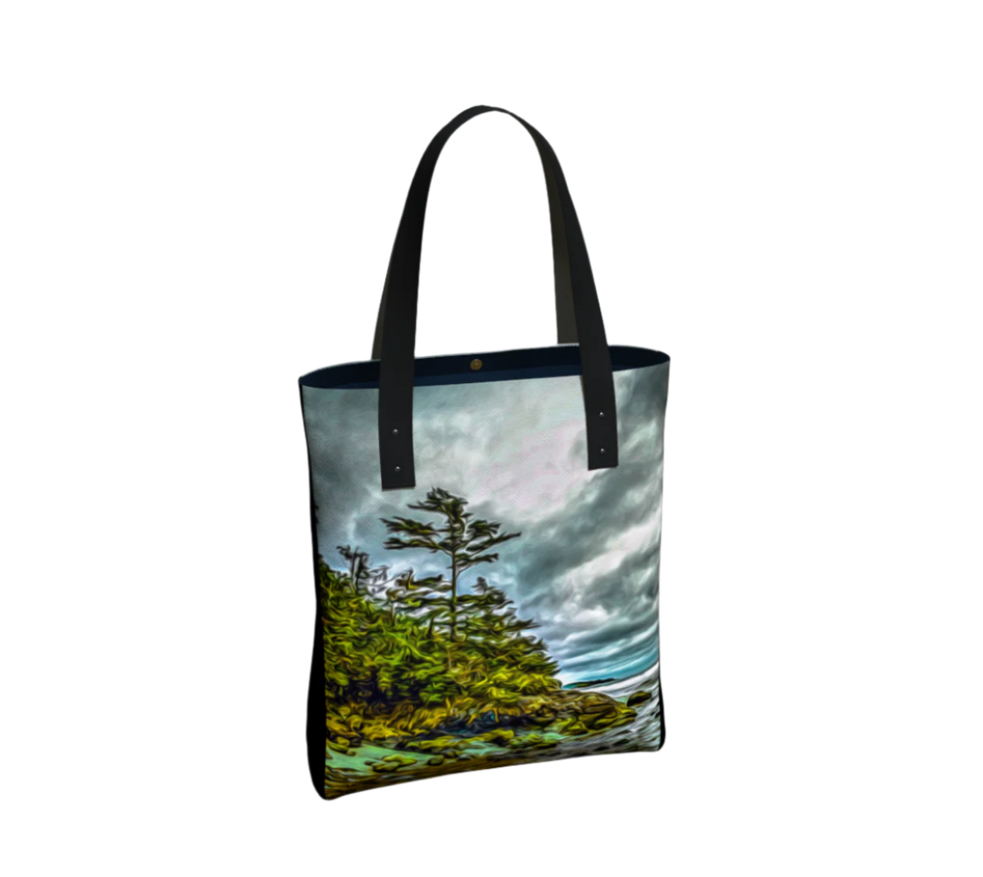 Inspiring West Coast Basic and Urban Tote Bags featuring printed artwork by Roxy Hurtubise. 