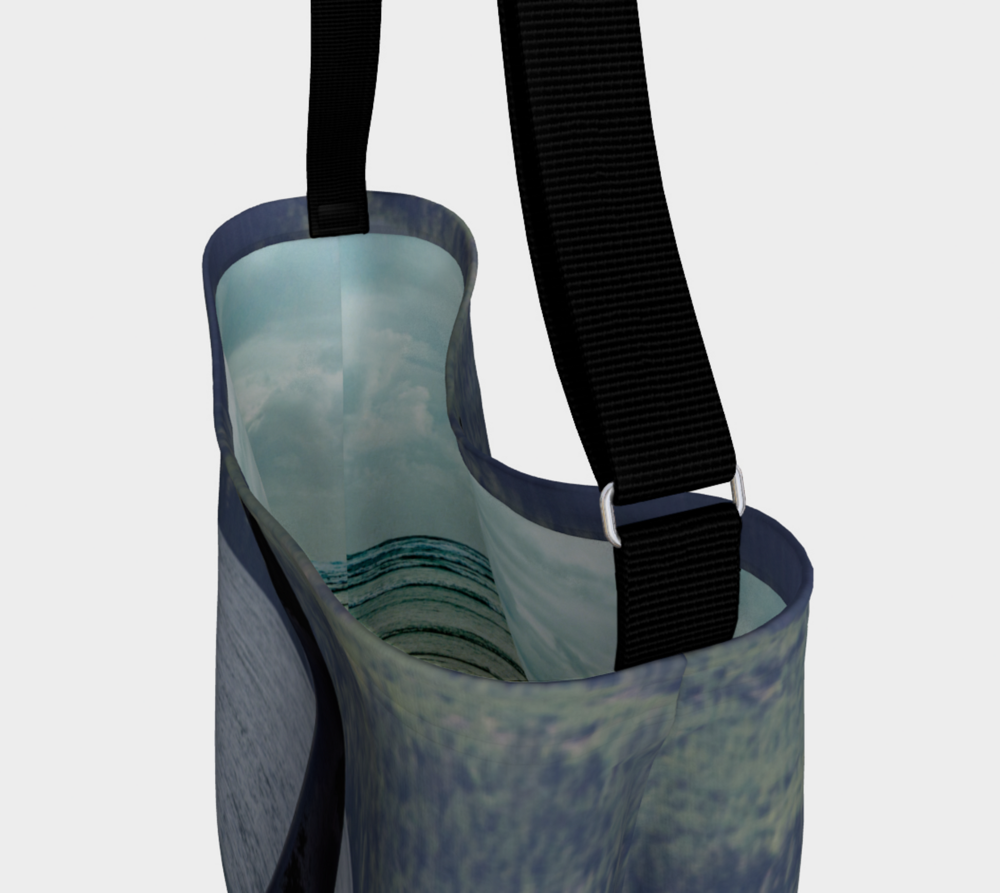 Interior Orca So Close Neoprene Day Tote: Up-Close Coastal Wildlife Tote Bag