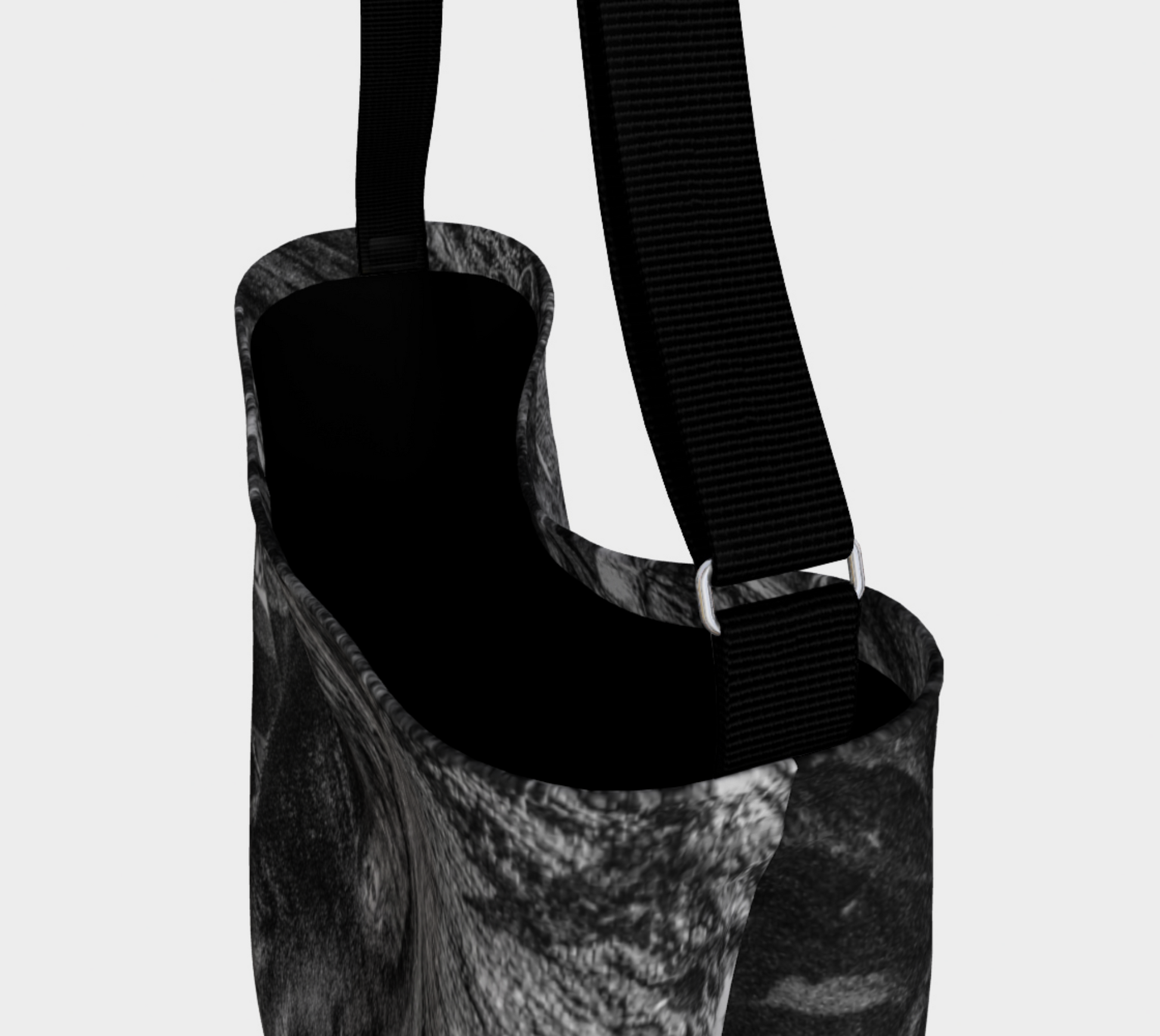 Interior of Salmon Seeker Bear Neoprene Day Tote: Majestic Wildlife-Inspired Tote Bag