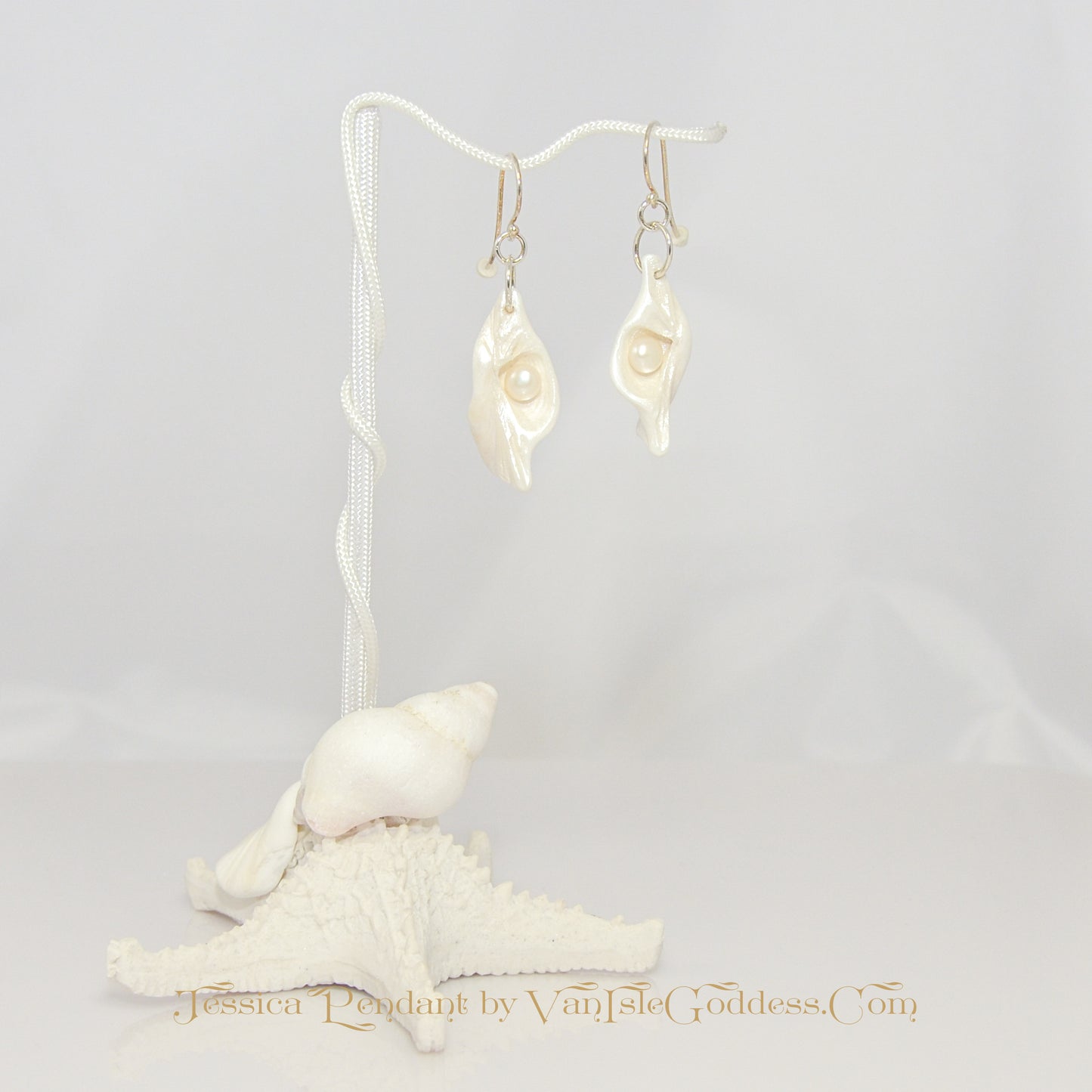 Jessica Freshwater Pearls Island Goddess Seashell Earrings