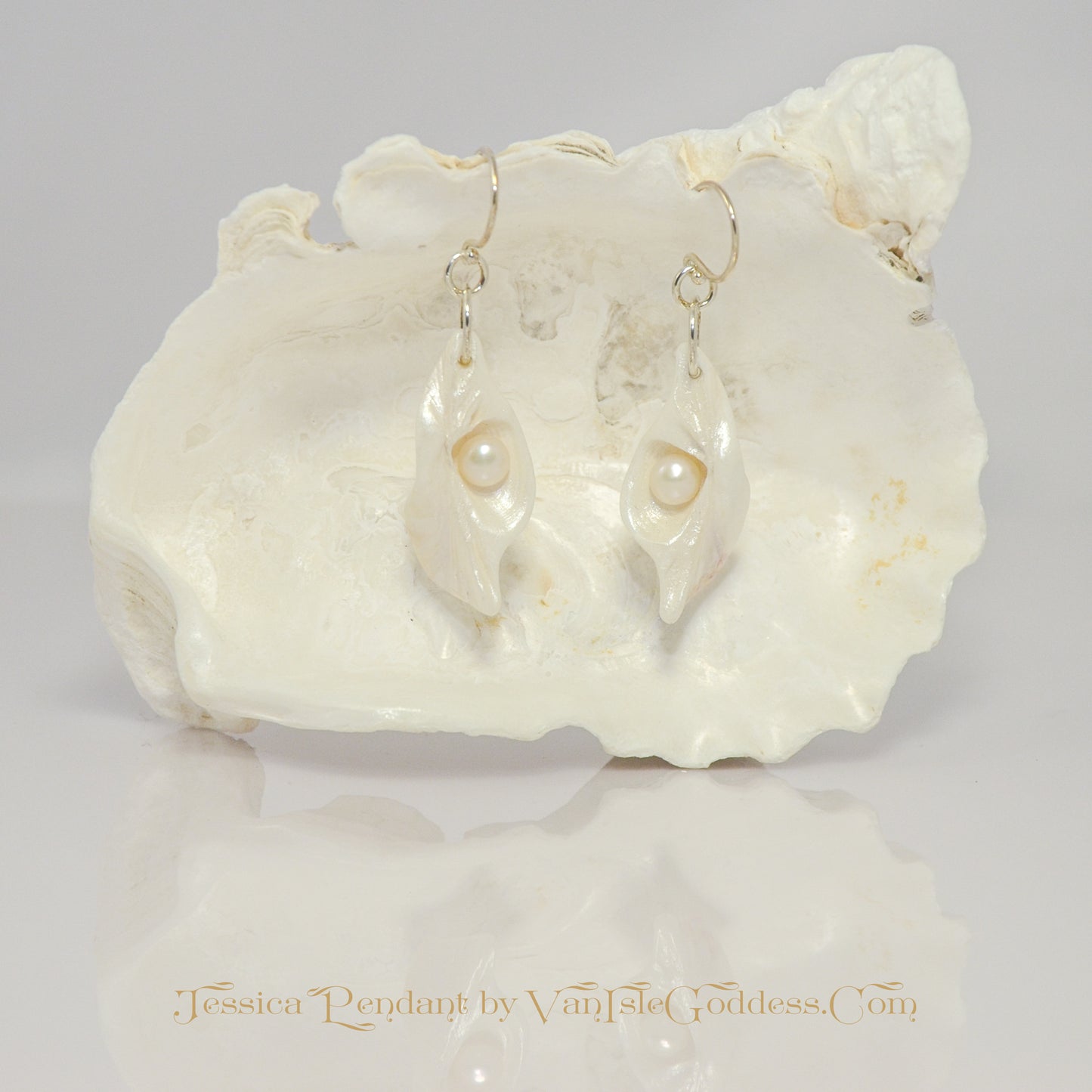 Jessica Freshwater Pearls Island Goddess Seashell Earrings