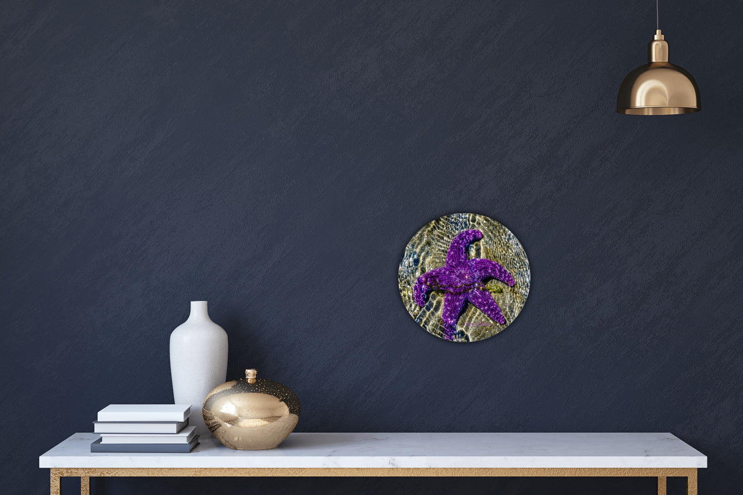Last Day In May Starfish Photography Round Aluminum