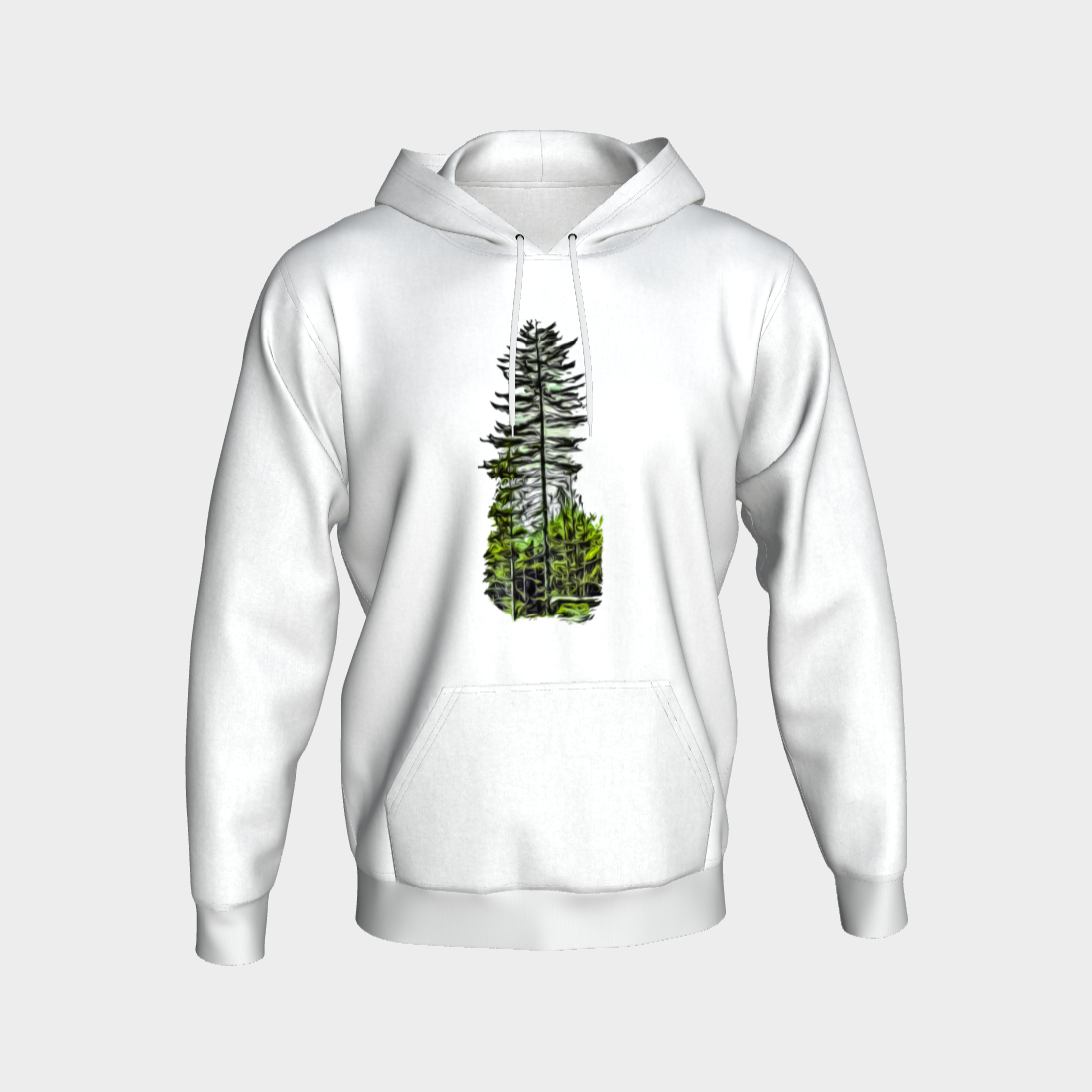 Old Growth Forest Unisex Pullover Hoodie Your Van Isle Goddess unisex pullover hoodie is a great classic hoodie!  Created with state of the art tri-tex material which is a non-shrink poly middle encased in two layers of ultra soft cotton face and lining.