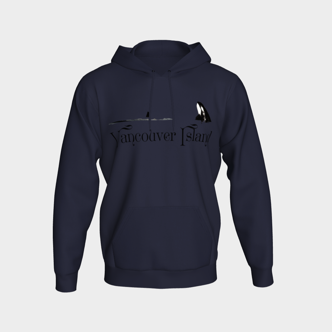 Orca Spy Hop Vancouver Island Unisex Pullover Hoodie Your Van Isle Goddess unisex pullover hoodie is a great classic hoodie!  Created with state of the art tri-tex material which is a non-shrink poly middle encased in two layers of ultra soft cotton face and lining.
