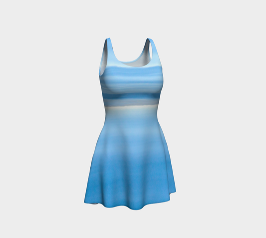 Ocean Blue Flare Dress Front