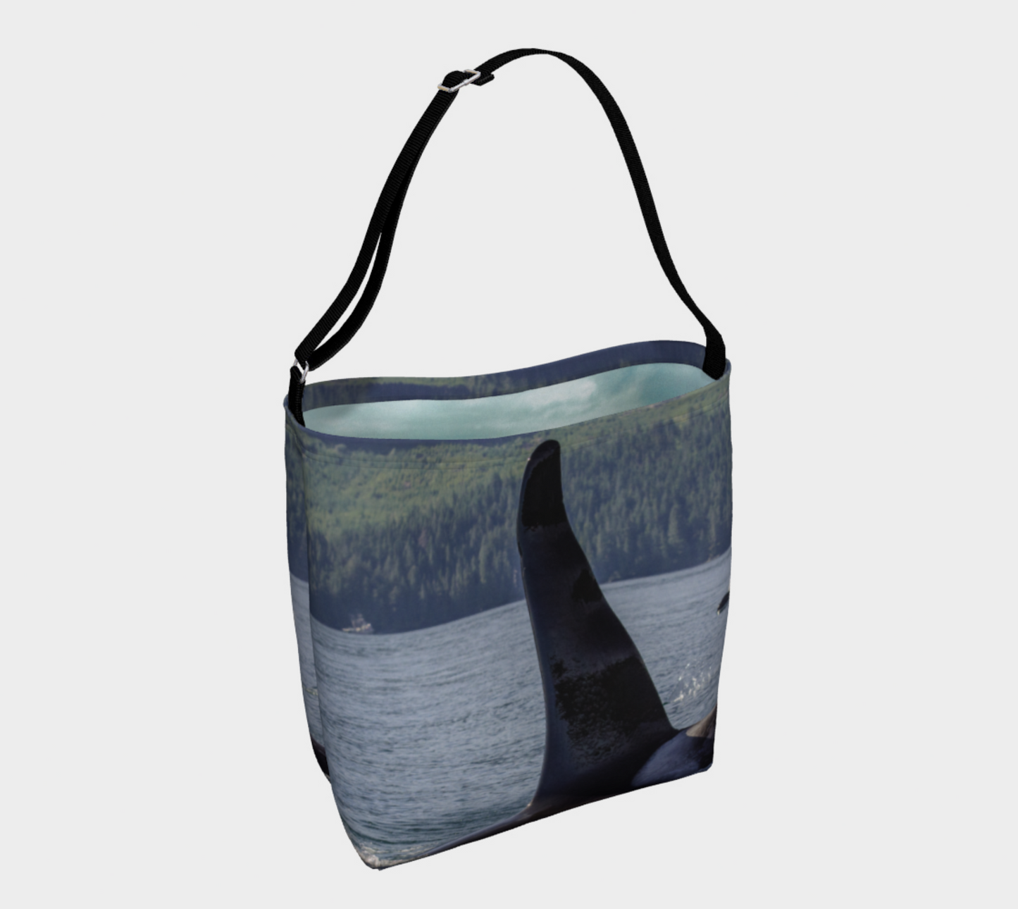 Orca So Close Neoprene Day Tote: Up-Close Coastal Wildlife Print Bag