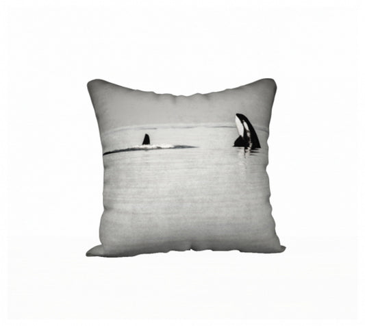 Orca Spy Hop 18" x 18" Throw Pillow Cover