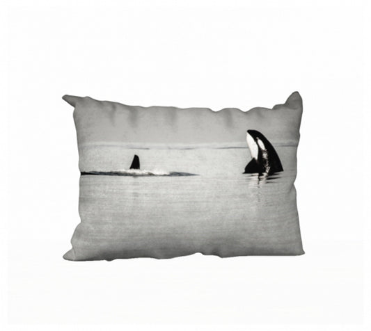 Orca Spy Hop 20" x 14" Throw Pillow Cover