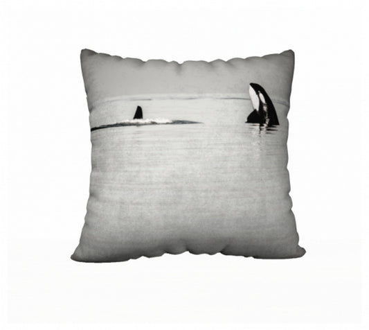 Orca Spy Hop 22" x 22" Throw Pillow Cover