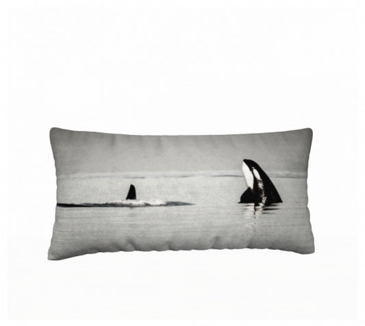 Orca Spy Hop 24" x 12" Throw Pillow Cover