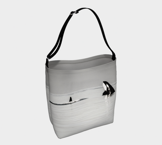 Orca Spy Hop Neoprene Day Tote: Majestic Coastal Wildlife Print Bag