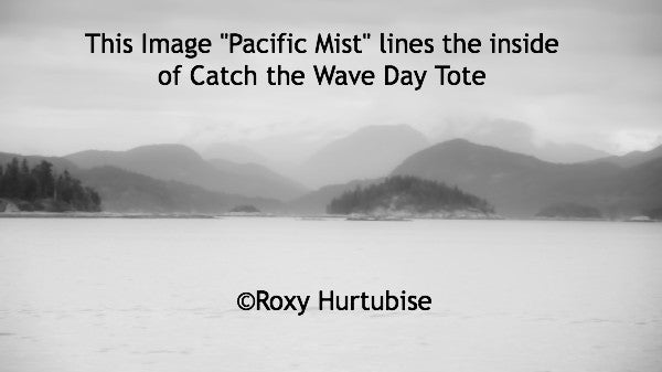 The image Pacific Mist lines the inside of Catch The Wave Day Tote by Roxy Hurtubise
