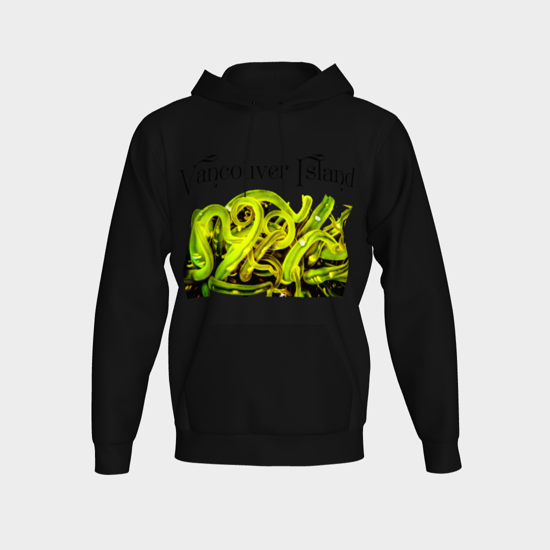 Sea Anemone Vancouver Island Unisex Pullover Hoodie Your Van Isle Goddess unisex pullover hoodie is a great classic hoodie!  Created with state of the art tri-tex material which is a non-shrink poly middle encased in two layers of ultra soft cotton face and lining.