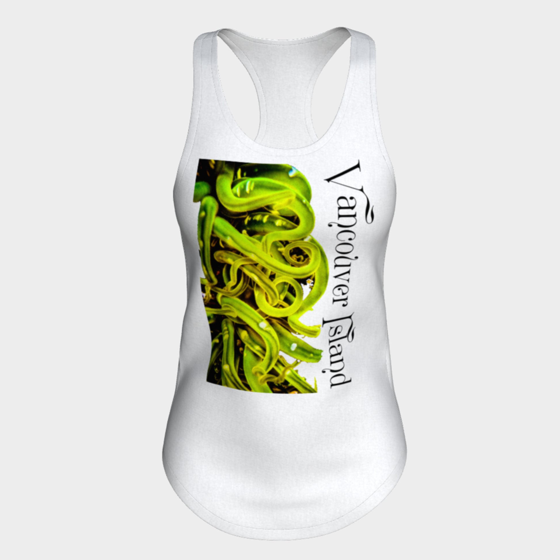 Sea Anemone Vancouver Island Racerback Tank Top  Excellent choice for the summer or for working out.   Made from 60% spun cotton and 40% poly for a mix of comfort and performance, you get it all (including my photography and digital art) with this custom printed racerback tank top.   Van Isle Goddess Next Level racerback tank top will quickly become you go-to tank top because of the super comfy fit!