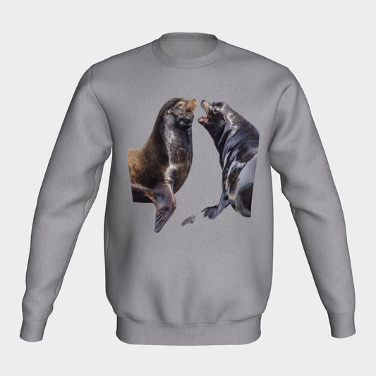 Communication Sea Lions Unisex Crewneck Sweatshirt What’s better than a super cozy sweatshirt? A super cozy sweatshirt from Van Isle Goddess!  Super cozy unisex sweatshirt for those chilly days.  Excellent for men or women.   Fit is roomy and comfortable. 