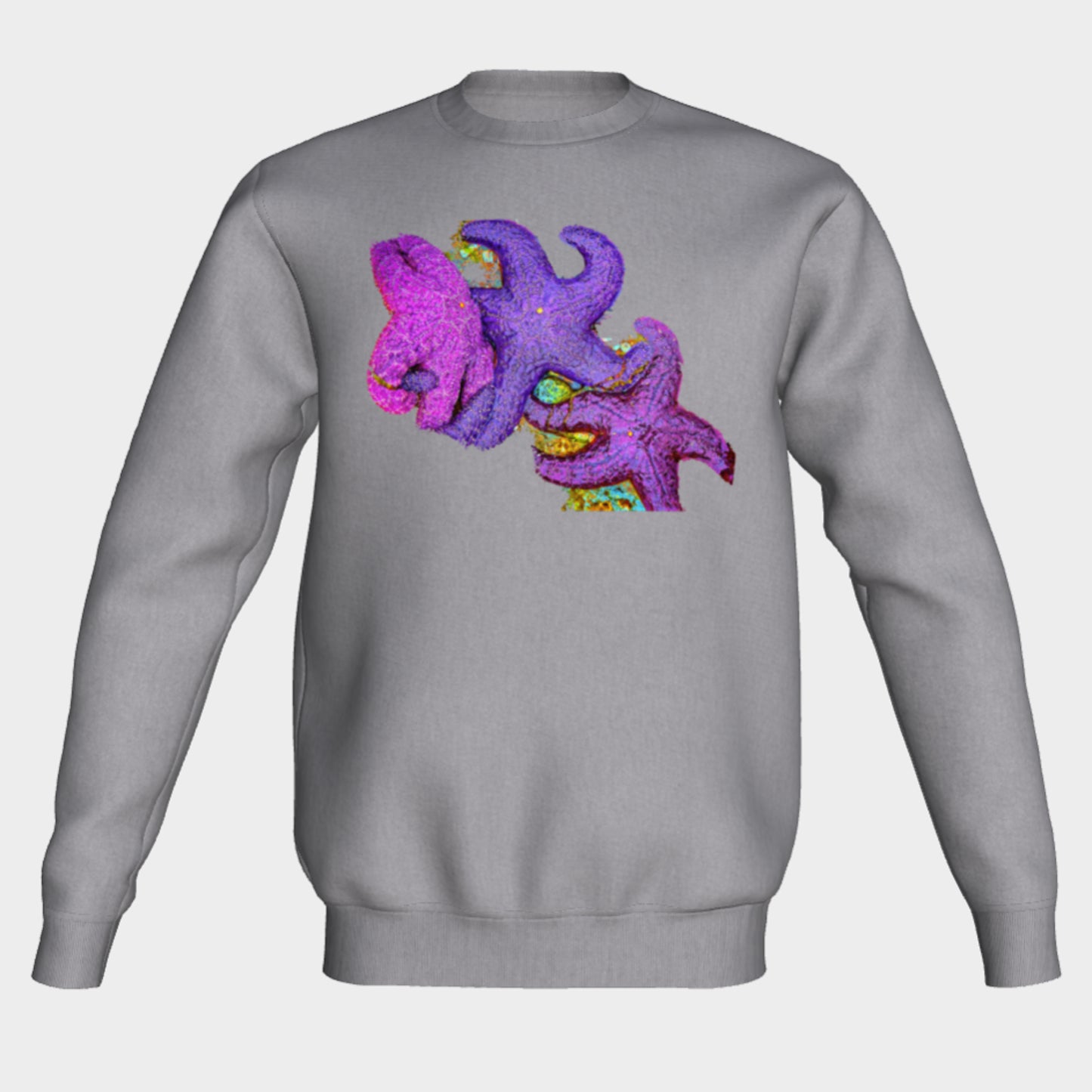 Starfish Cluster Crewneck Sweatshirt What’s better than a super cozy sweatshirt? A super cozy sweatshirt from Van Isle Goddess!  Super cozy unisex sweatshirt for those chilly days.  Excellent for men or women.   Fit is roomy and comfortable. 