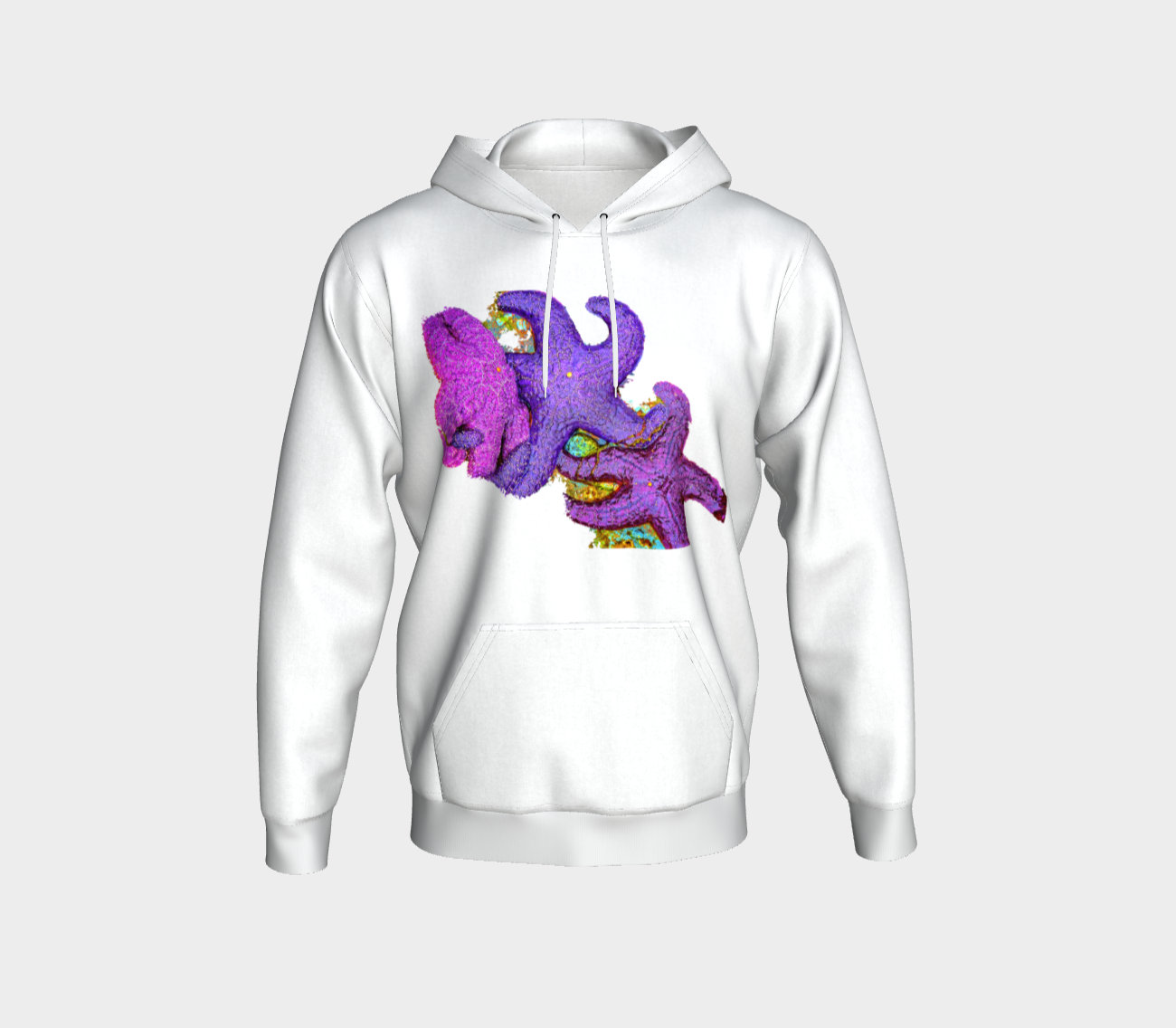 Starfish Cluster Unisex Pullover Hoodie Your Van Isle Goddess unisex pullover hoodie is a great classic hoodie!  Created with state of the art tri-tex material which is a non-shrink poly middle encased in two layers of ultra soft cotton face and lining.