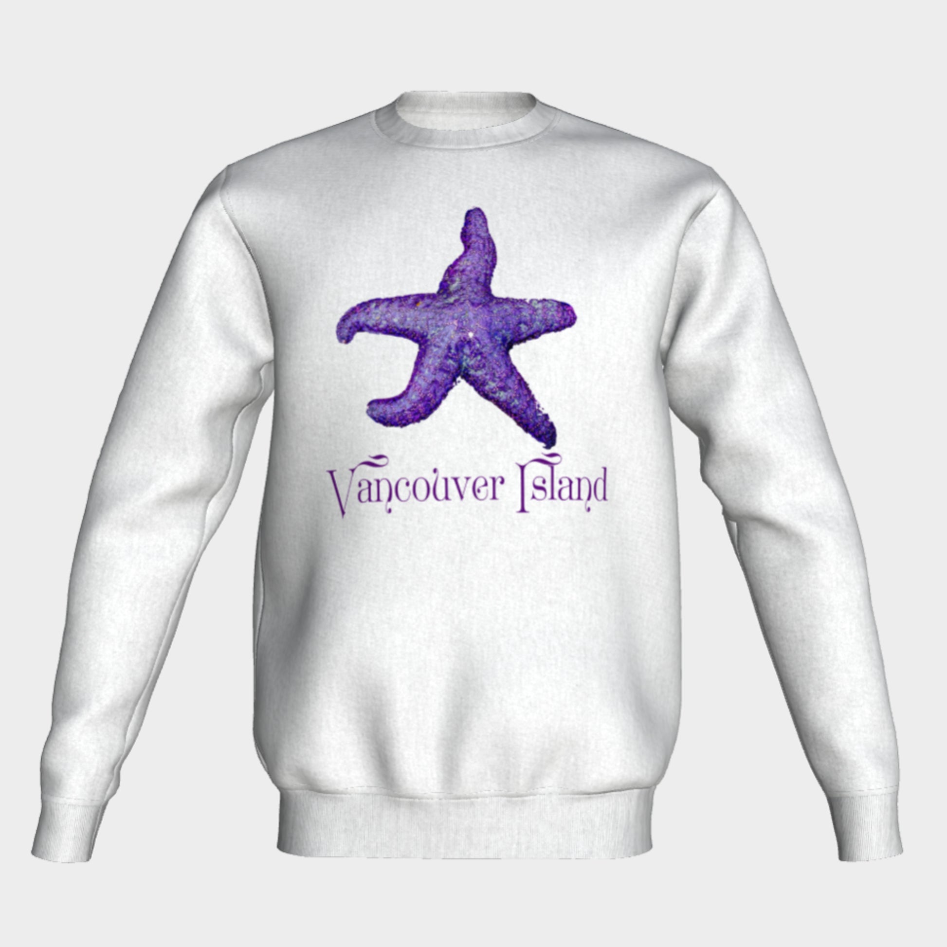 Starfish Vancouver Island Crewneck Sweatshirt What’s better than a super cozy sweatshirt? A super cozy sweatshirt from Van Isle Goddess!  Super cozy unisex sweatshirt for those chilly days.  Excellent for men or women.   Fit is roomy and comfortable. 