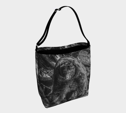 Salmon Seeker Bear Neoprene Day Tote: Majestic Wildlife-Inspired Print Bag