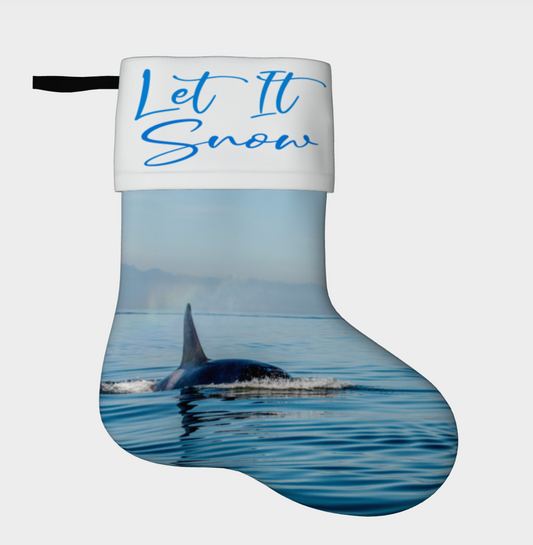 Let It Snow Orca Holiday Stocking