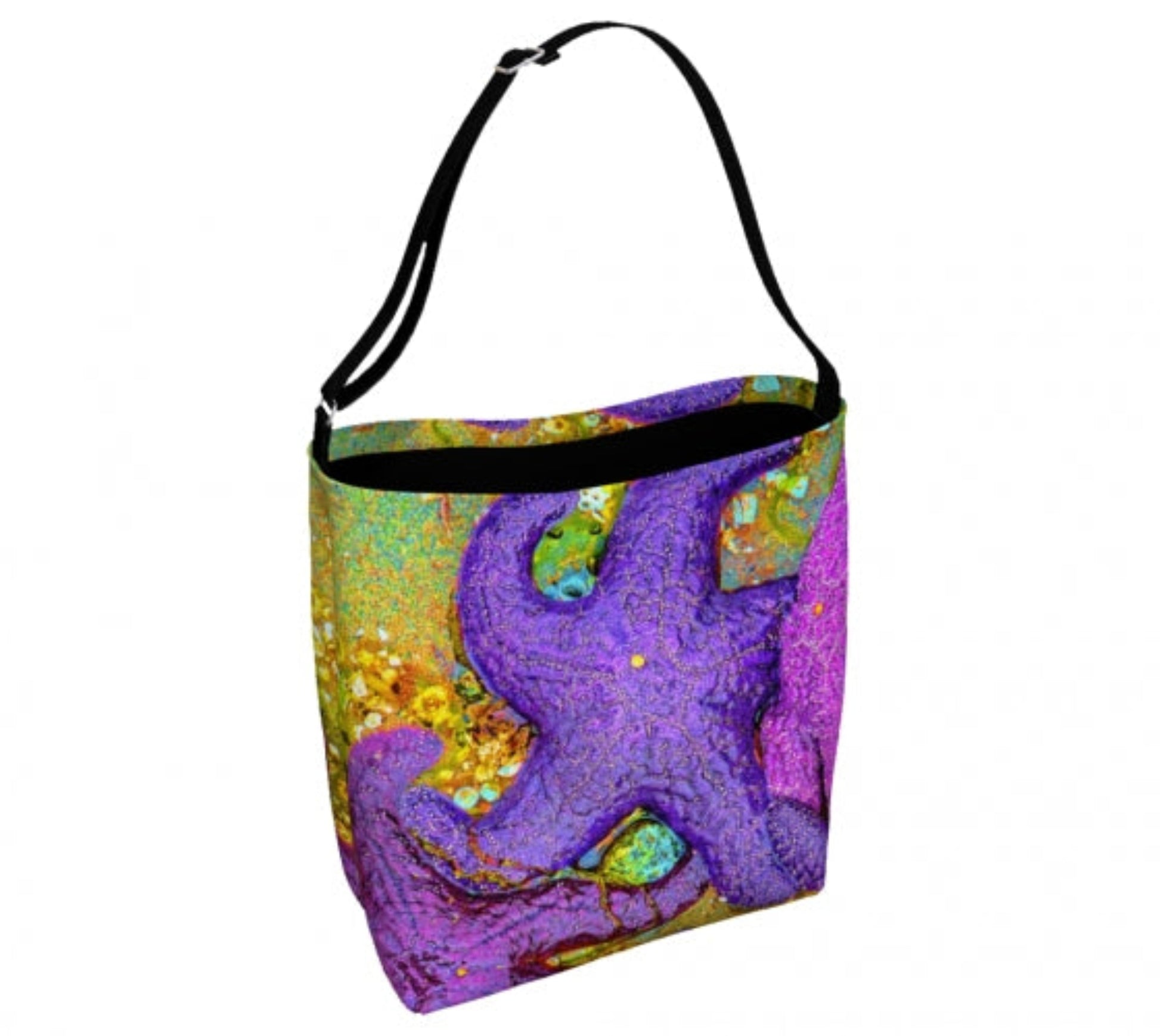 Starfish Cluster Neoprene Day Tote: Mesmerizing Coastal-Inspired Print Bag