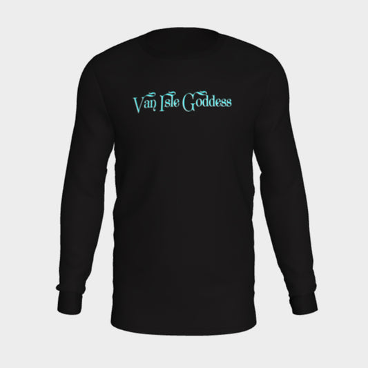 Van Isle Goddess 100% cotton crew neck long sleeve super comfy tee is a must-have basic for any wardrobe.  Features:  Flattering unisex fit Cozy long sleeves Crew neck Made with Milltex lightweight fabric Sizes small to 2XL
