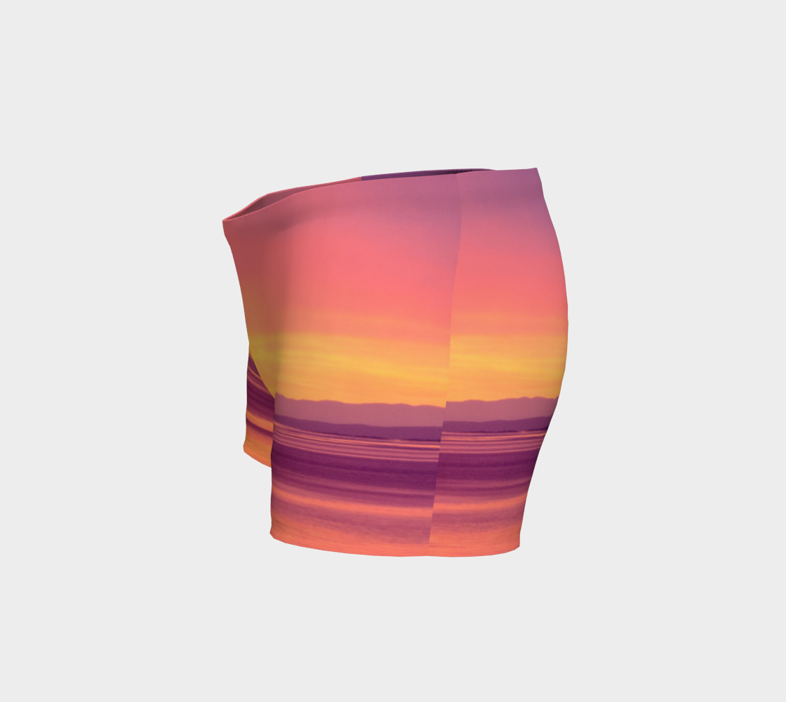 Vancouver Island Sunset Shorts by Roxy Hurtubise left side
