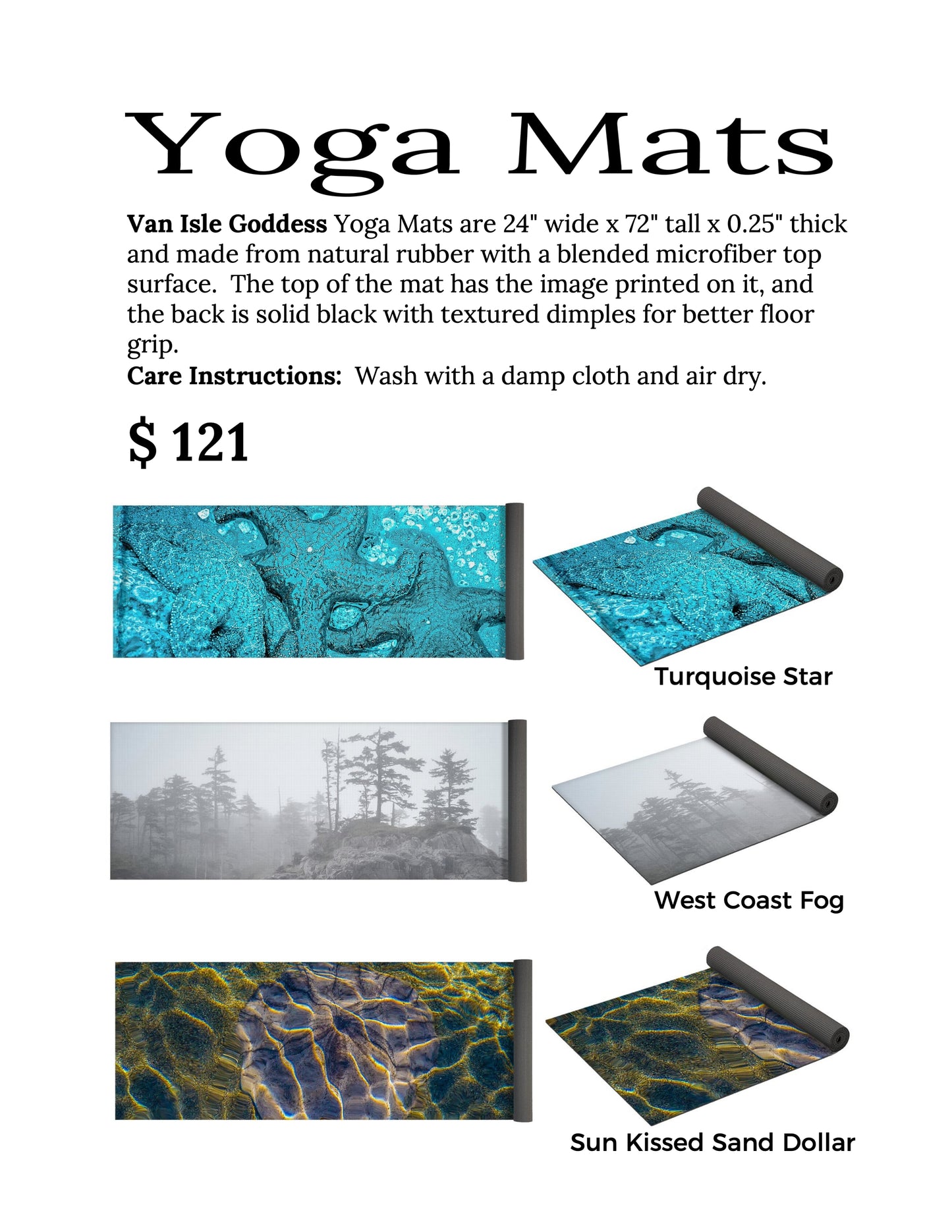 Turquoise Starfish Yoga Mat