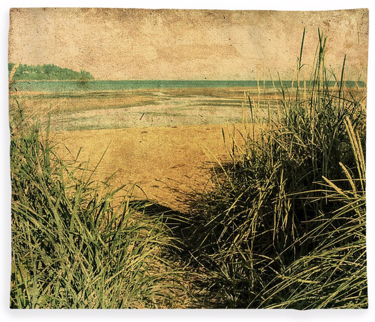 Vintage Beach Fleece Blankets