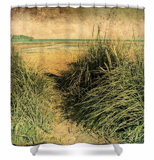 Vintage Beach Shower Curtain