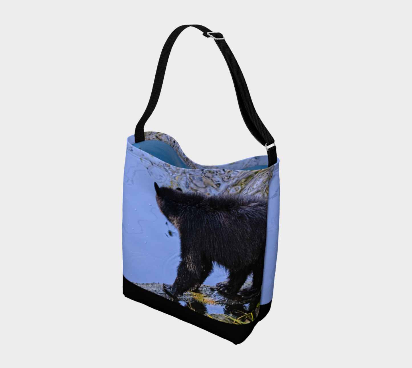 Waters Edge Bear Neoprene Day Tote: Coastal Wildlife-Inspired Bag