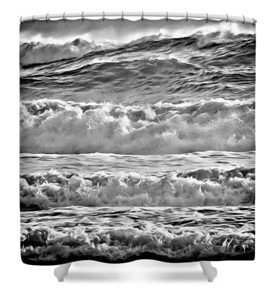 West Coast Waves Shower Curtain