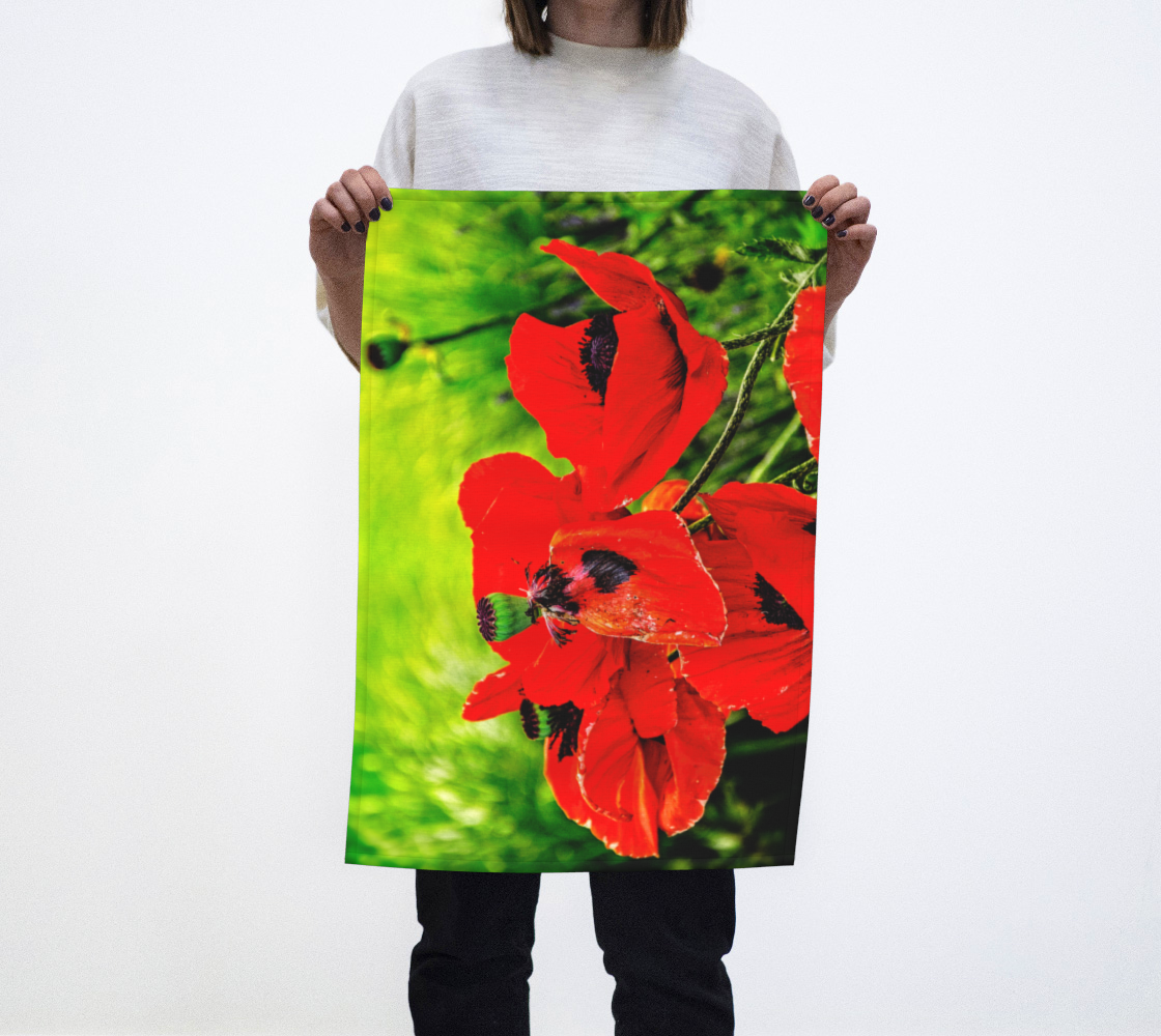 Poppy Art Tea Towel photography by Roxy Hurtubise VanIsleGoddess.com
