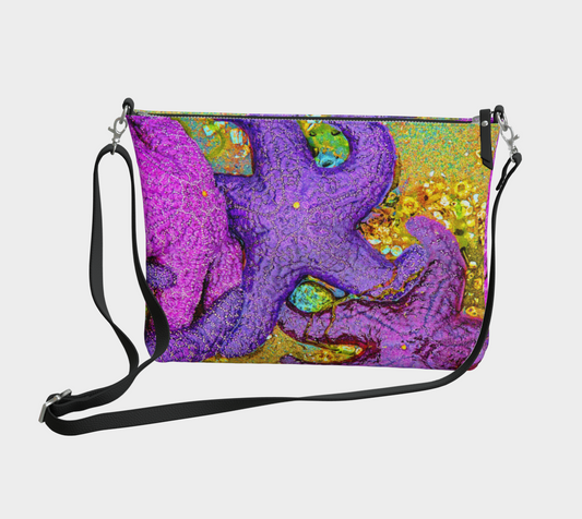 Starfish Cluster Vegan Leather Crossbody Purse