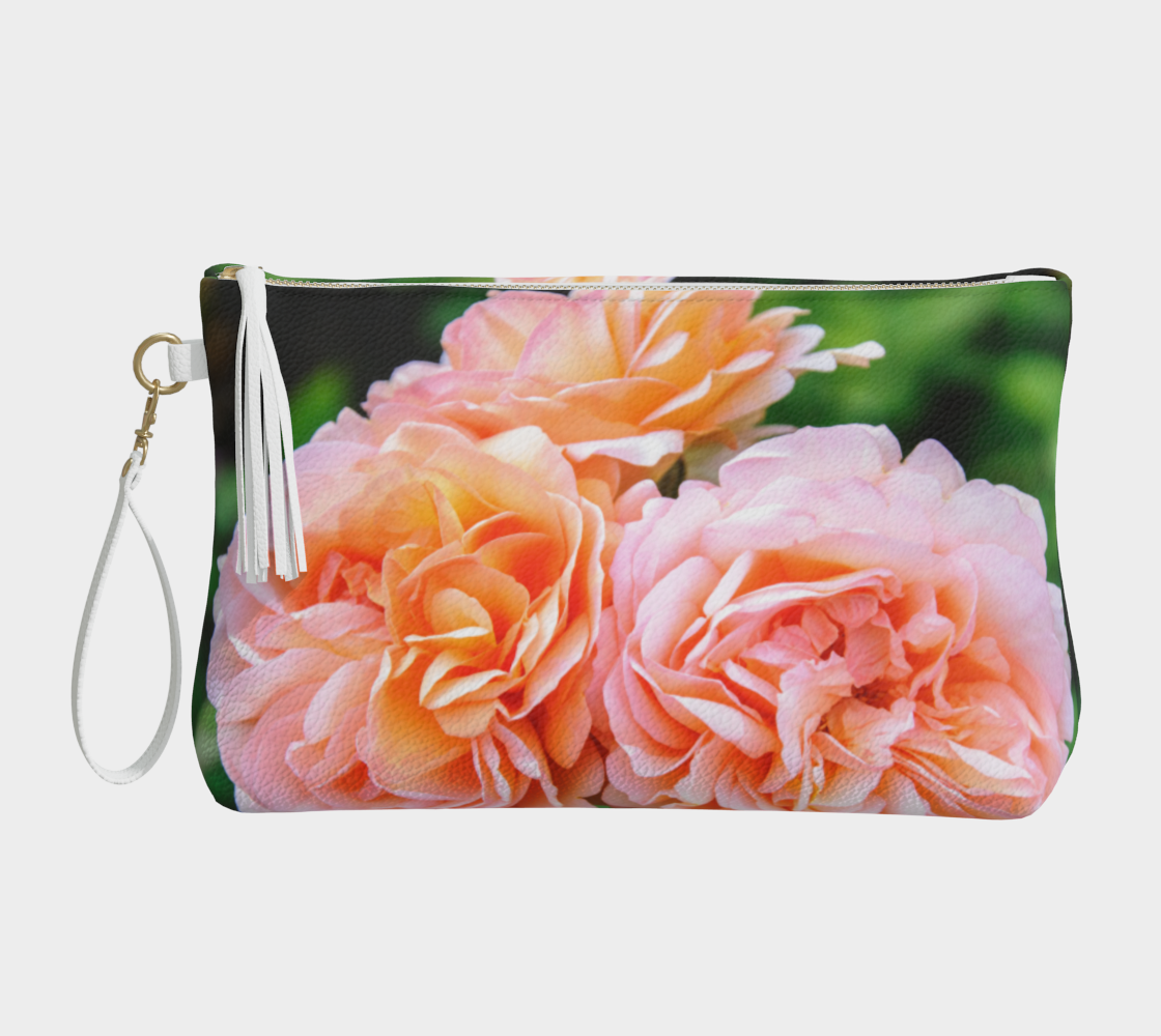 Happy Roses Vegan Leather Makeup Bag