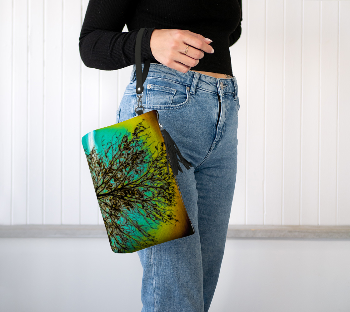 Island Tree of Life Vegan Leather Makeup Bag