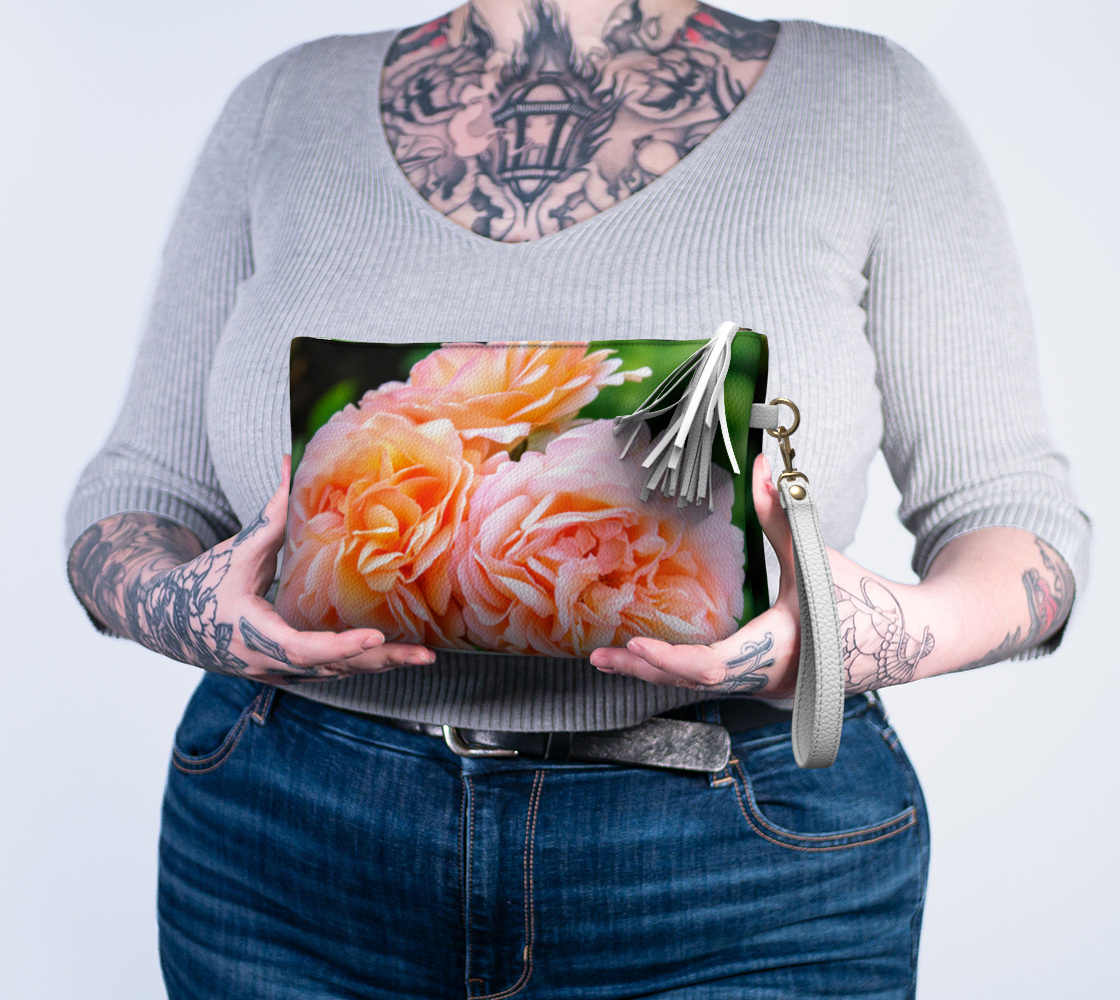 Happy Roses Vegan Leather Makeup Bag
