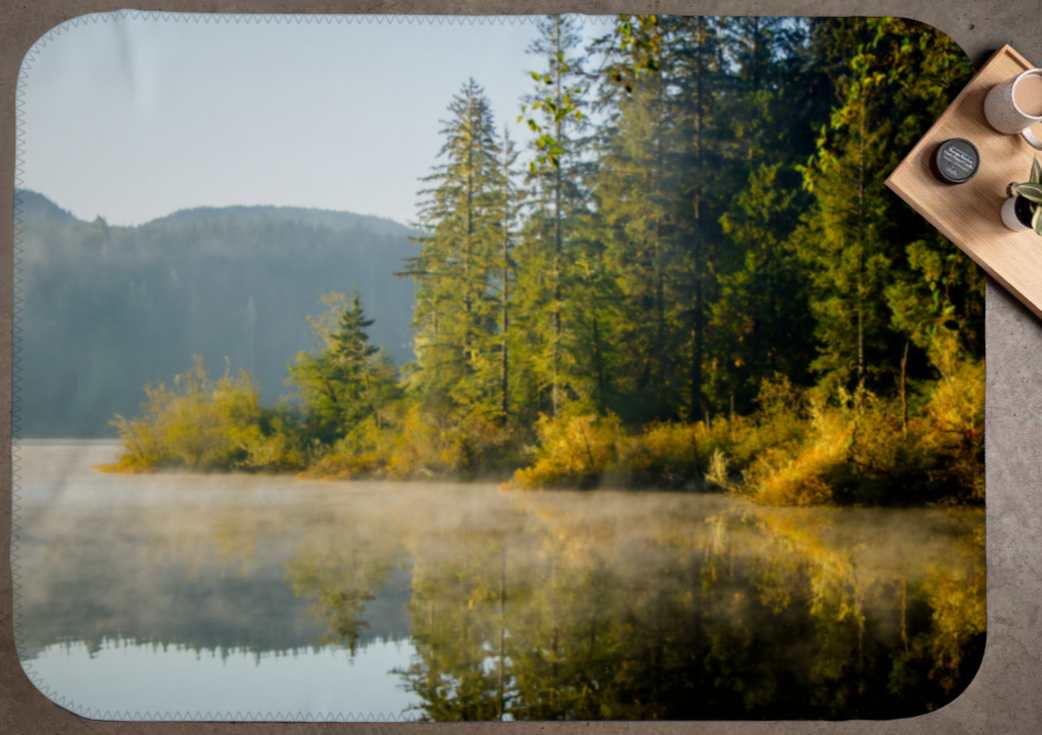 Autumn Sunrise Fairy Lake Coastal Blanket