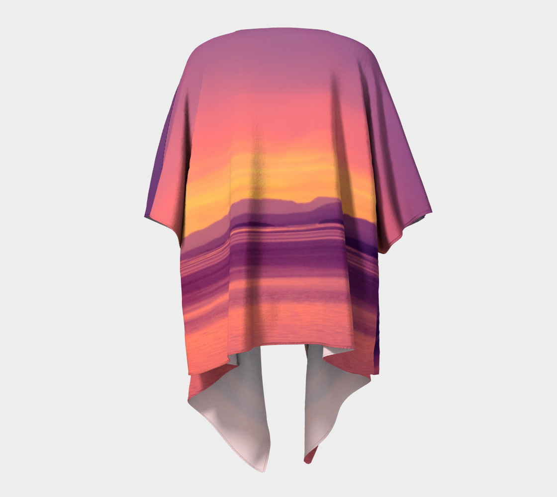 Back  side  of the Vancouver Island Sunset draped kimono