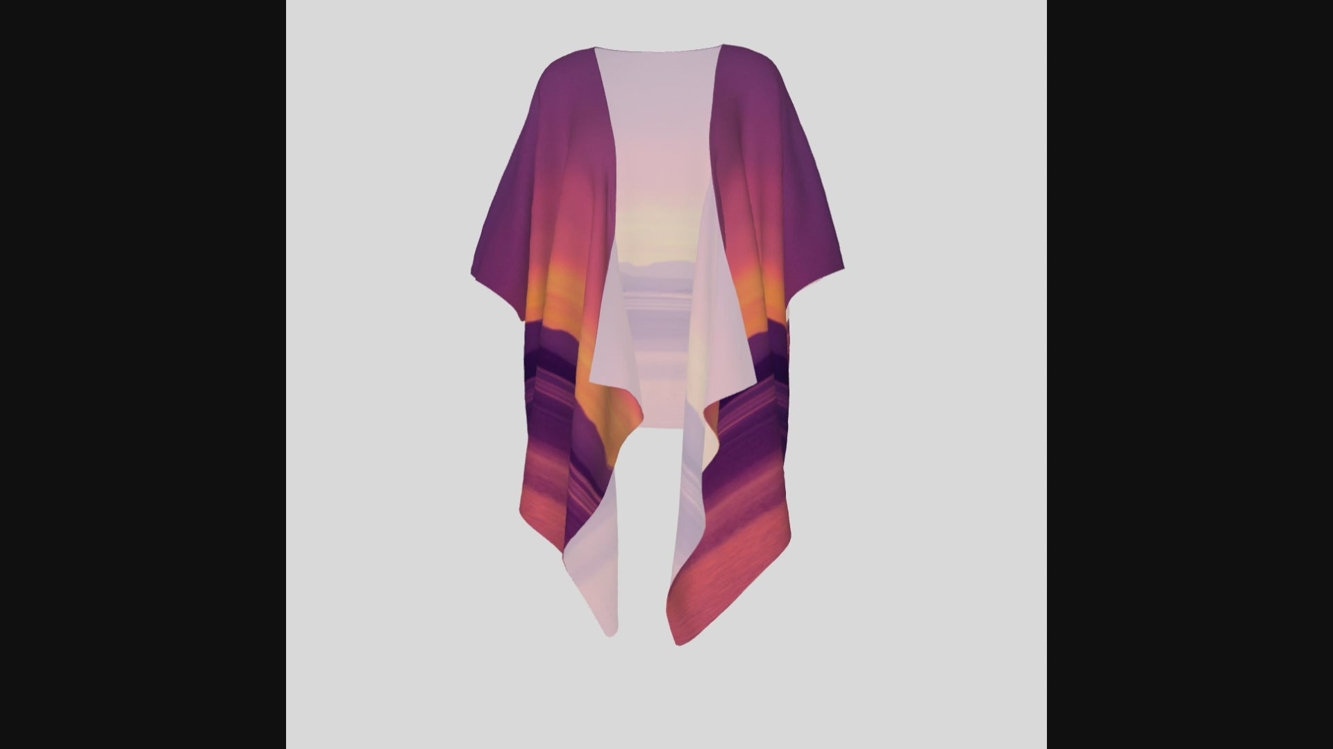 Video of the Vancouver Island Sunset draped kimono